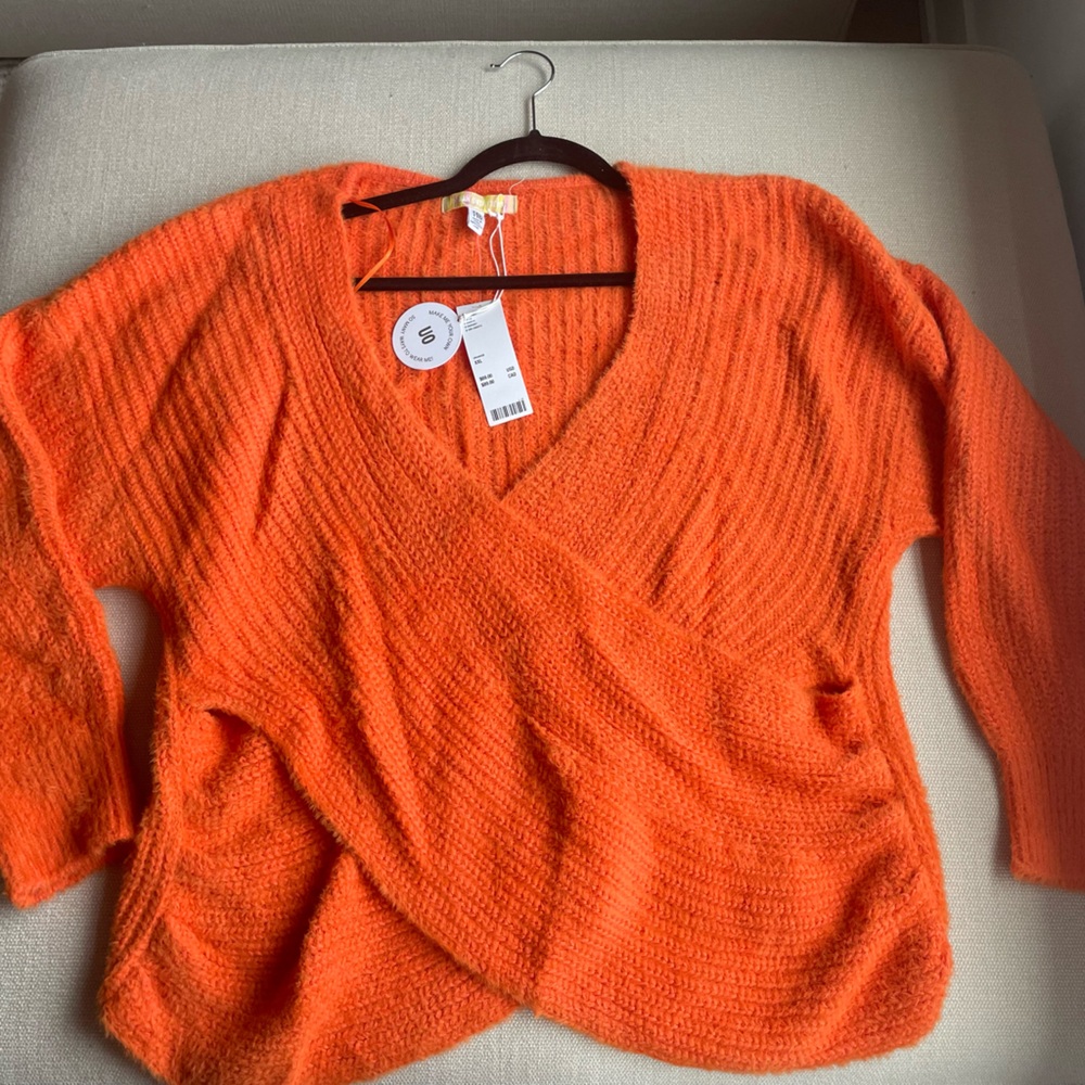 Orange Urban Outfitters cross sweater.  XXL. Brand new, never worn with tags.